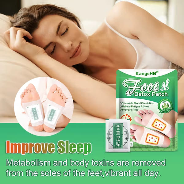 10-pack Djupverkande Detox Fotplåster – Bambu, Ingefära & Vinäger
