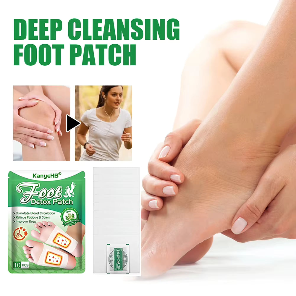 10-pack Djupverkande Detox Fotplåster – Bambu, Ingefära & Vinäger